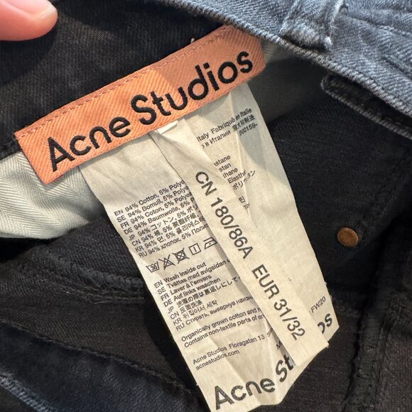 Acne Studios Max Used Black Denim Jeans Men's 31 x 32 - Picture 6 of 6